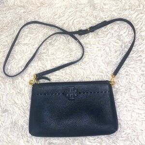 Tory Burch black Pebbled Leather Crossbody